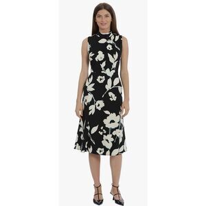 Maggy London Women's High Neck Empire Waist Midi Dress Career Workwear
